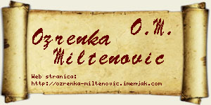 Ozrenka Miltenović vizit kartica
